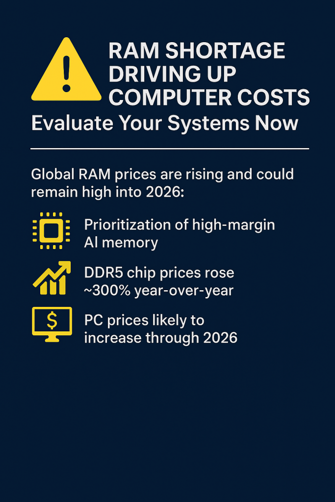 RAM Shortage Is Driving Up Computer Costs — Here’s Why Now Is the Time to Evaluate Your Systems